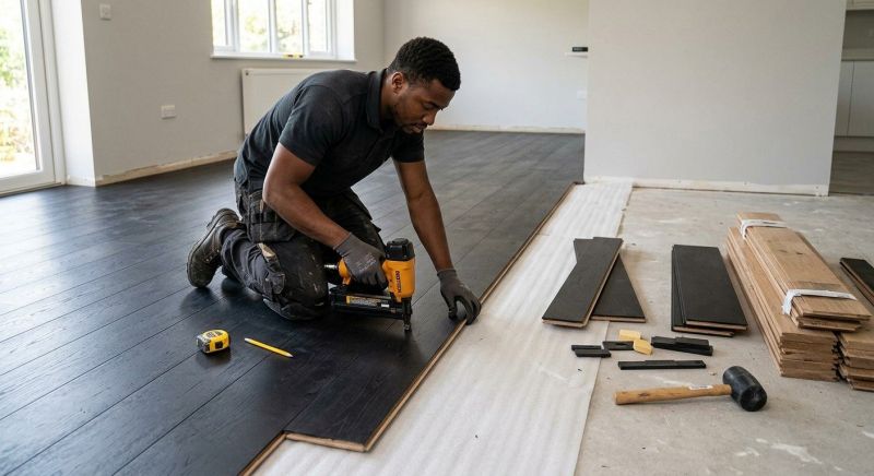 Dark Wood Floor Installation in Rock Hill, SC