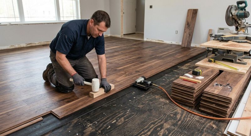 Walnut Flooring Installation in Rock Hill, SC
